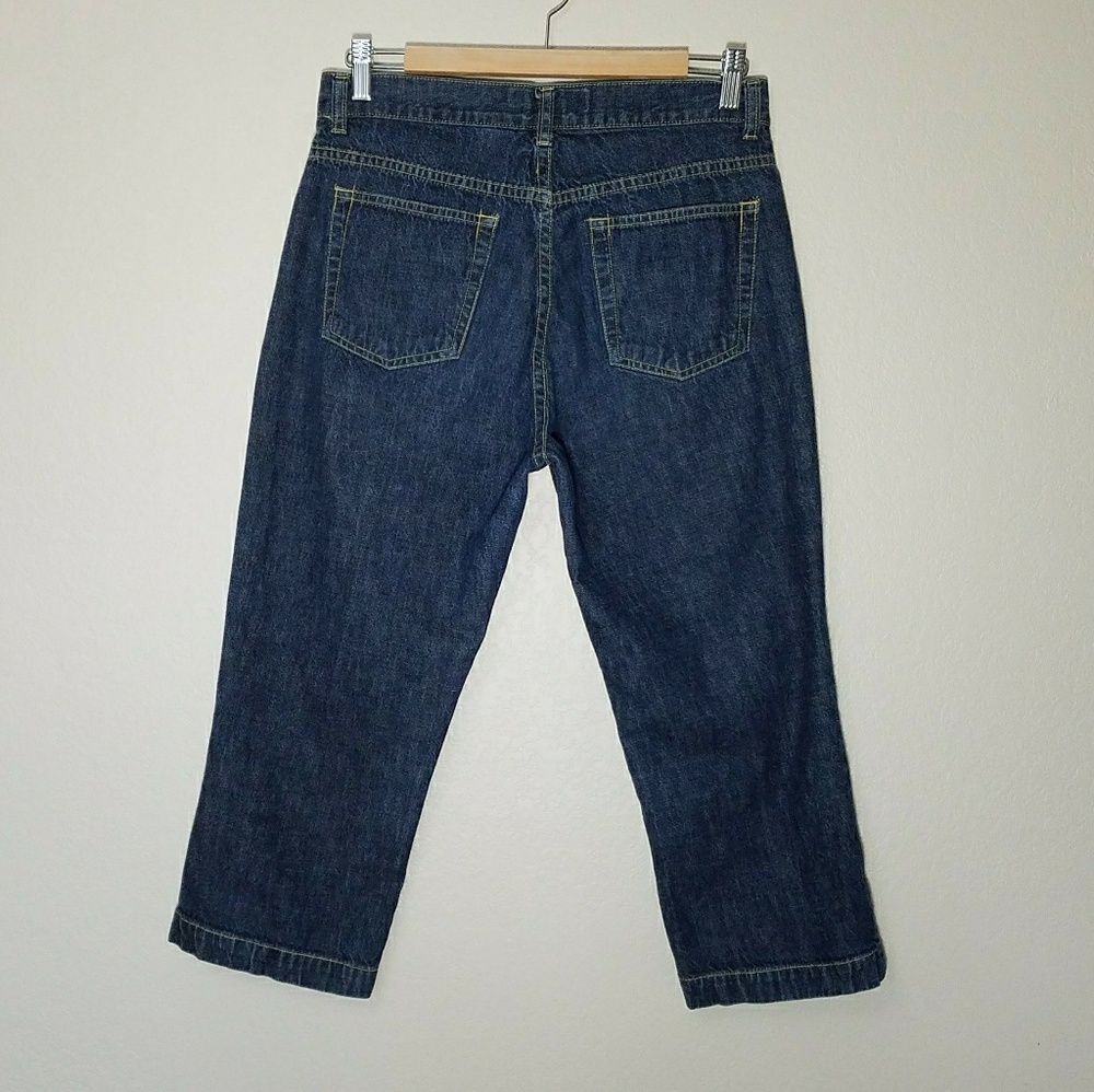 Denim High Rise Waist Capri Pants